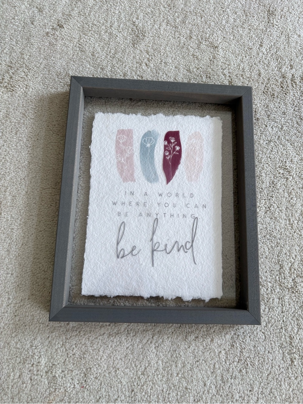 Hallmark Be Kind Wall Art in Gray, Blush, Dusty Blue, Burgundy